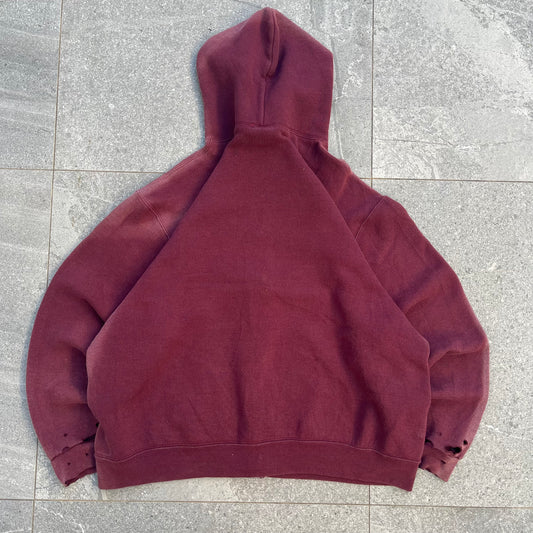 90s maroon zip - L