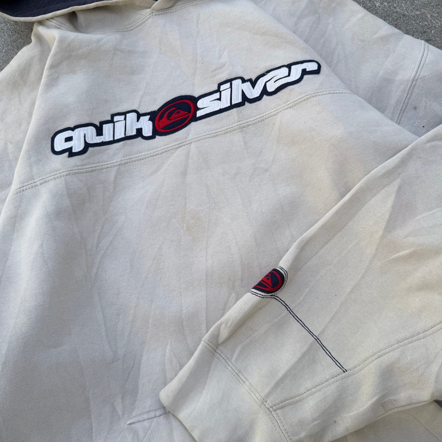 90s cream panelled quiksilver grail - L