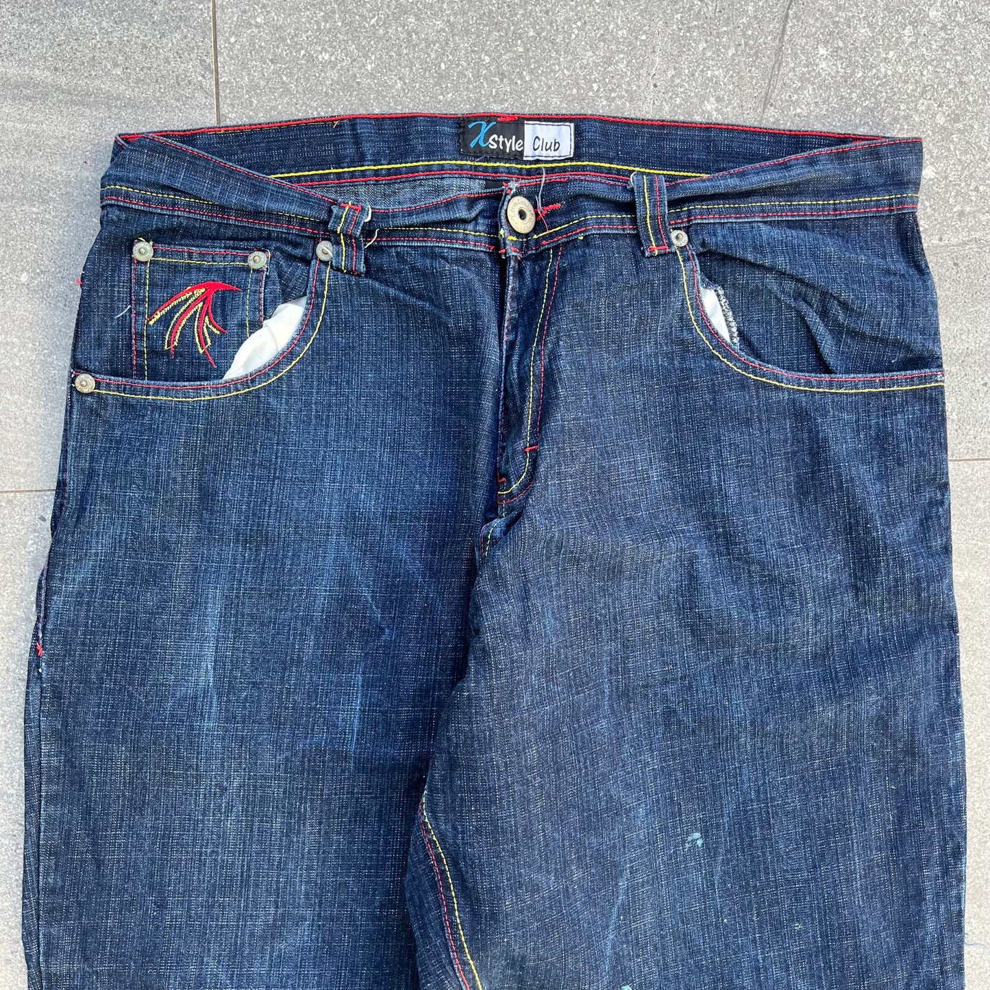 xstyle embroidered bamboo jeans - 38x32”
