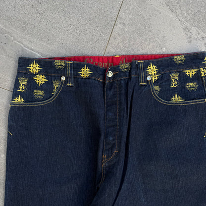 crown holder embroidered jeans - 42x32”