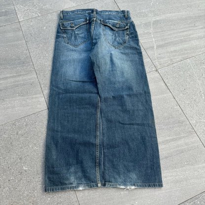 japanese detailed jeans - 34x29”