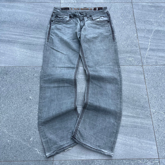 a single white tear ran down my pants when i saw these . rock revival bootcuts - 34x34”