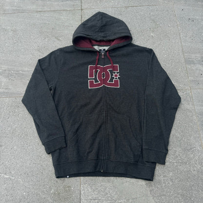 maroon DC zip - XL