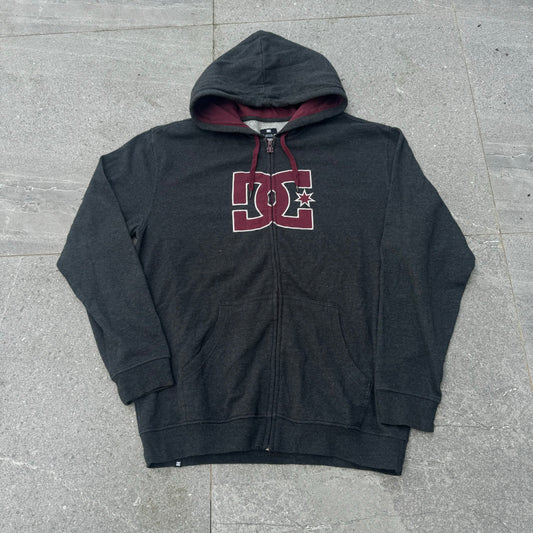 maroon DC zip - XL