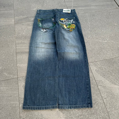 goated 5ive jungle jeans yewwww - 34x32”