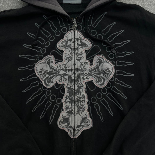 sapphire lounge skull cross zip - M/L