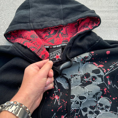 top heavy skull hoodie