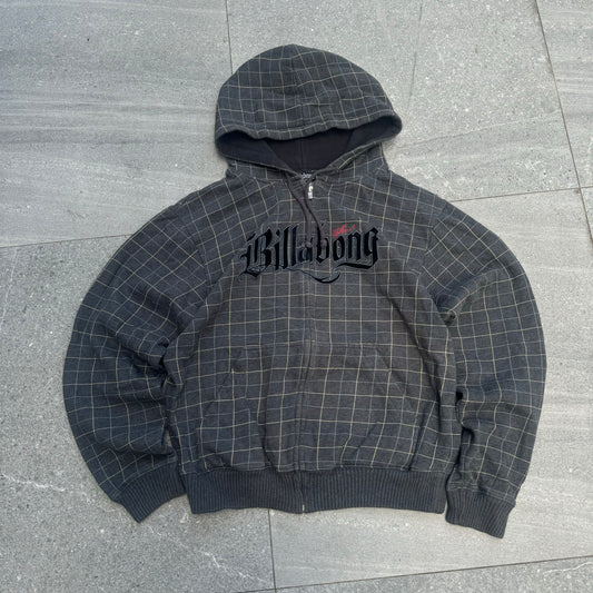 grail billabong check board hoodie - M