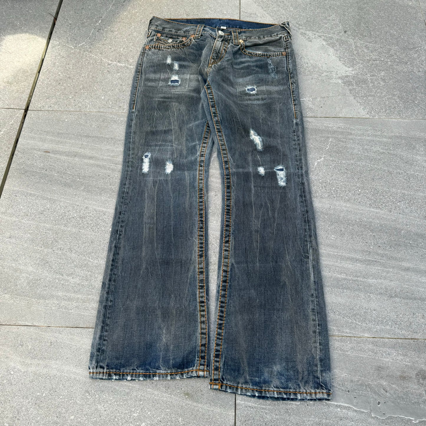 grail trueys blue/black wash FUCK THESE R EPIC 36x33”