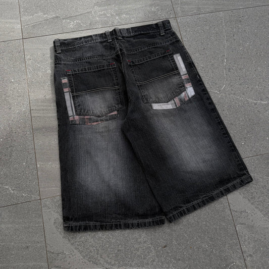 plaid pocket jorts - 36”