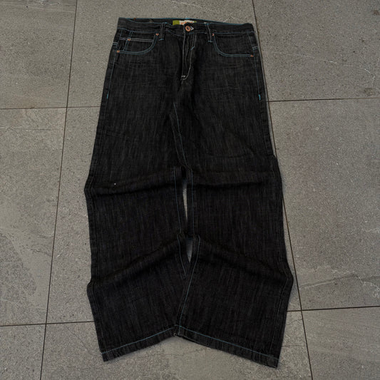 pj mark blue stitched straights - 34x32”