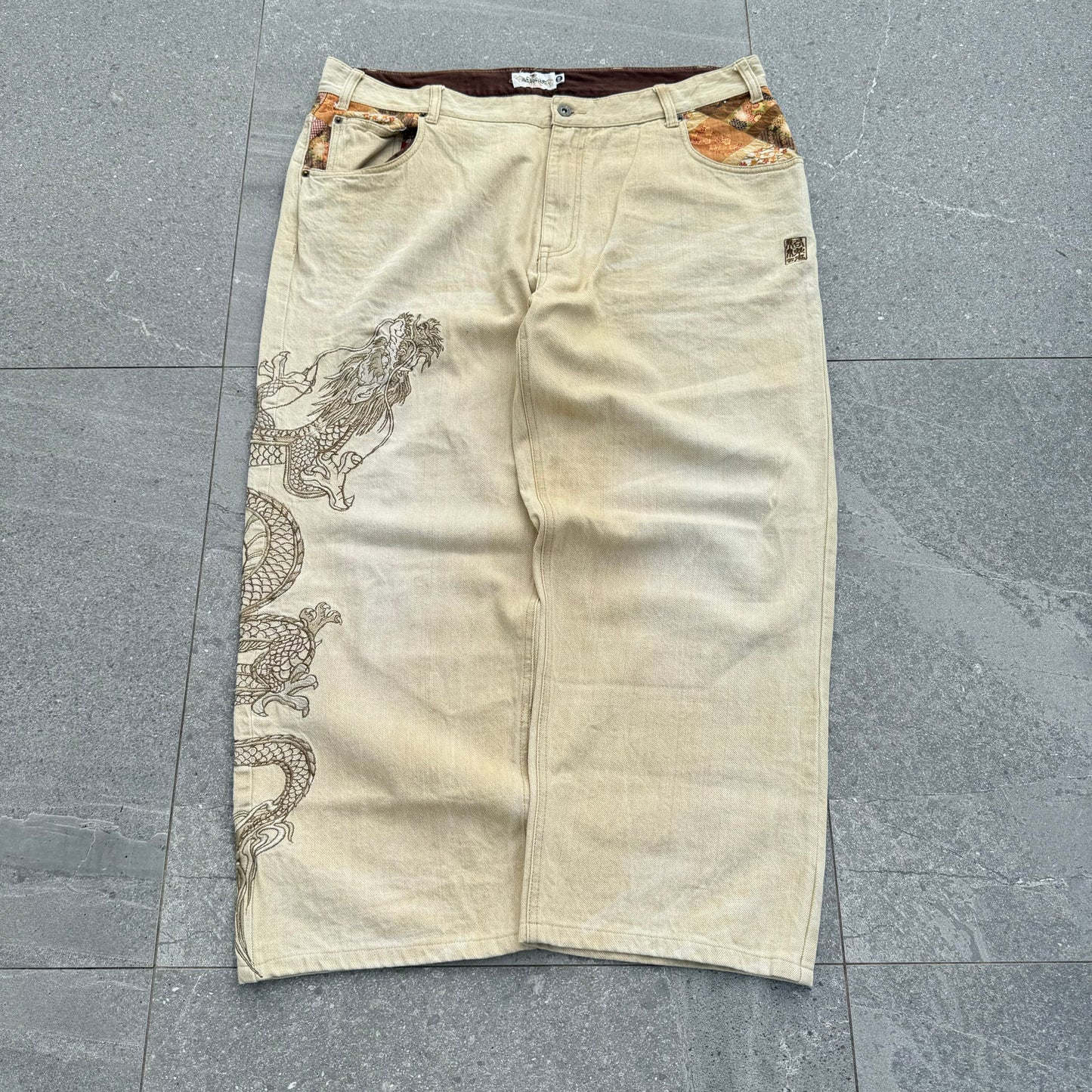grail tan karakuri jeans - 40x28”