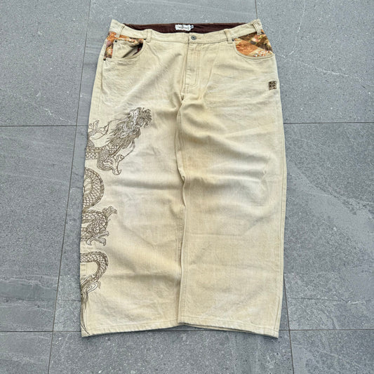 grail tan karakuri jeans - 40x28”