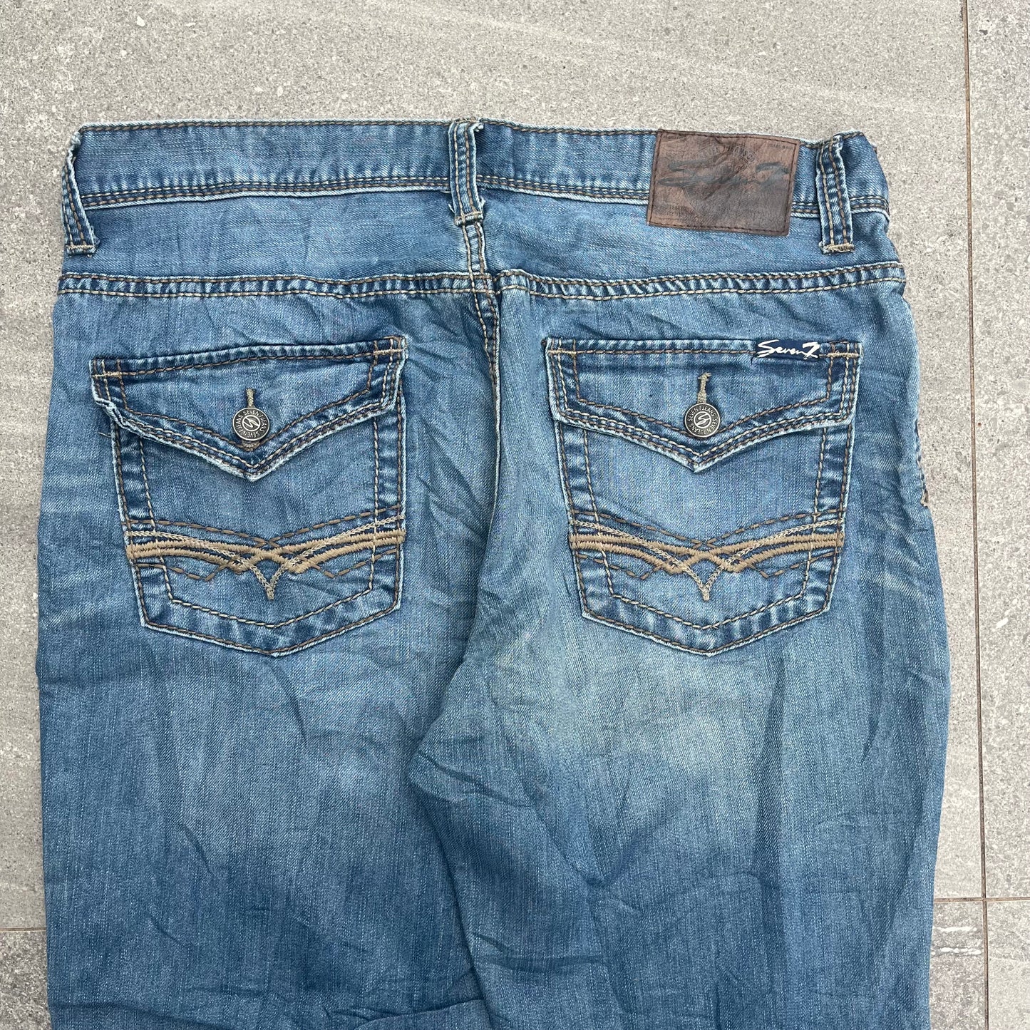 silver embroidered bootcuts - 36x32”