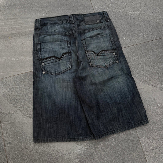 goated deep indigo ecko jorts - 32”
