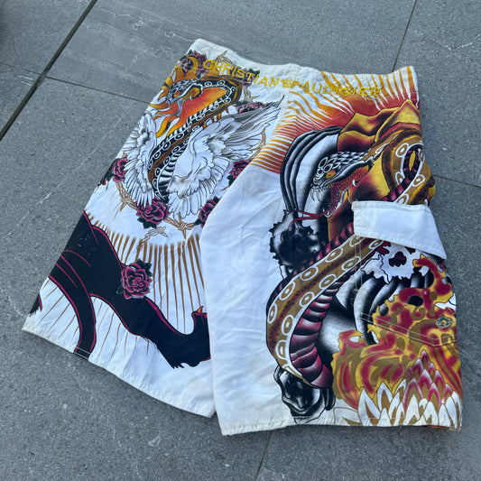 deadstock christian audigier boardies - 34x12”
