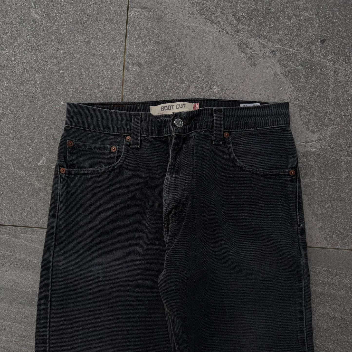 rare black faded levi’s bootcuts - 30x34”