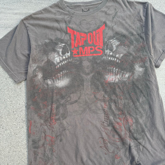 crazy skull tapout tee - L