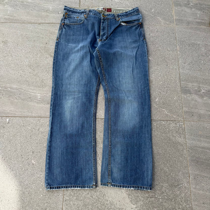 button fly quiksilver bootcuts (goated wash) - 36x33”