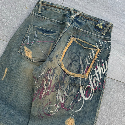 absolute GRAIL meltdown MUDWASH JEANS YOOOOOO BUY THESE 34x32”