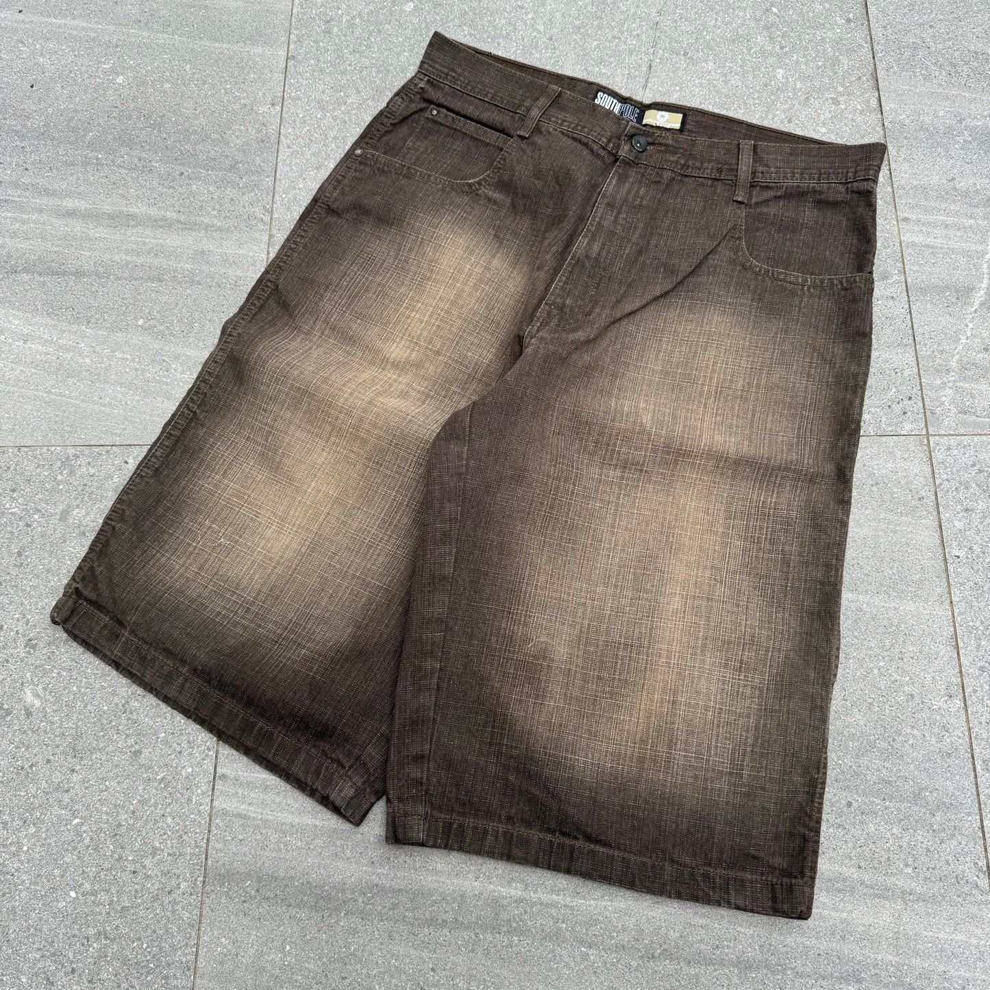 crazy brown southpole jorts - 36”