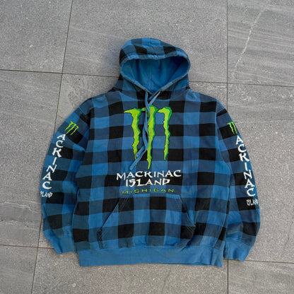 plaid monster hoodie. lowk crazy. size M