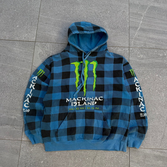 plaid monster hoodie. lowk crazy. size M