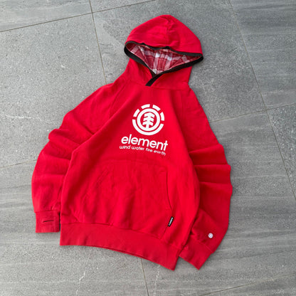 plaid lined element hoodie - L