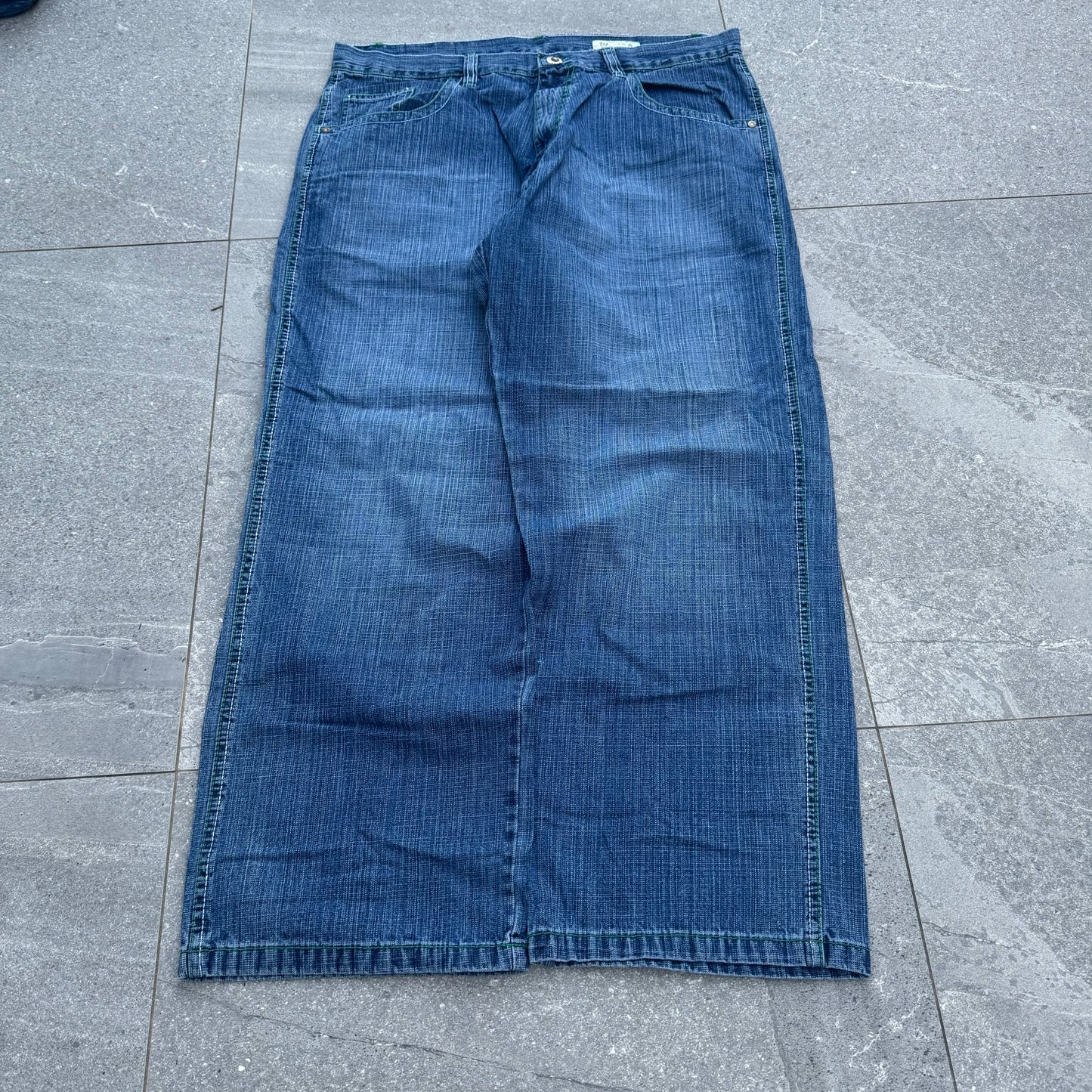 dodeca southpole jeans w/ green stitching - 40x32”