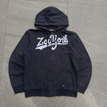 pinstripe embroidered zoo york zip up - M