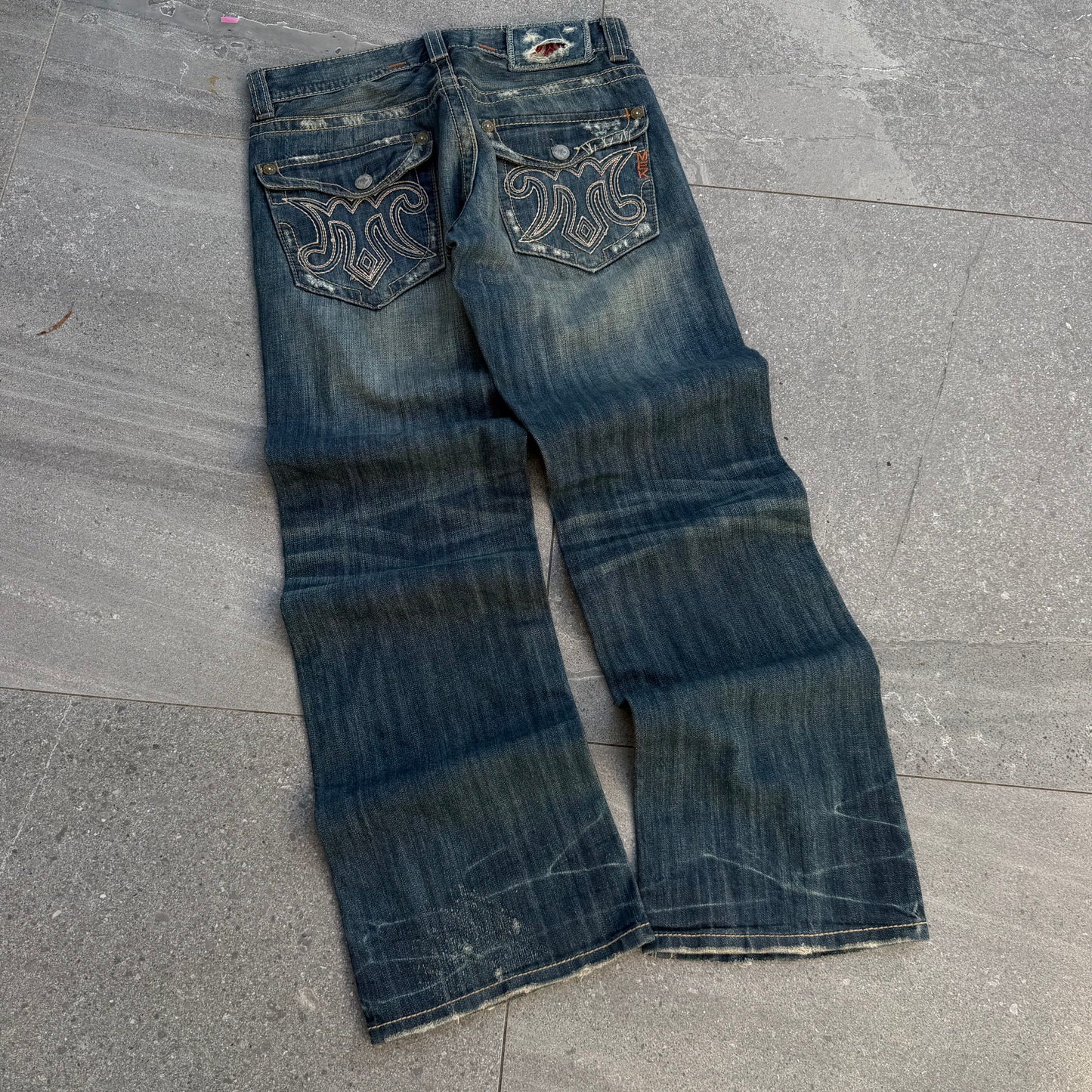 absolutely gorgeous mek faded bootcuts - 34x33”
