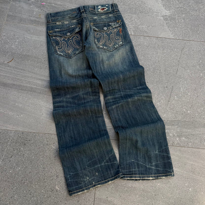 absolutely gorgeous mek faded bootcuts - 34x33”