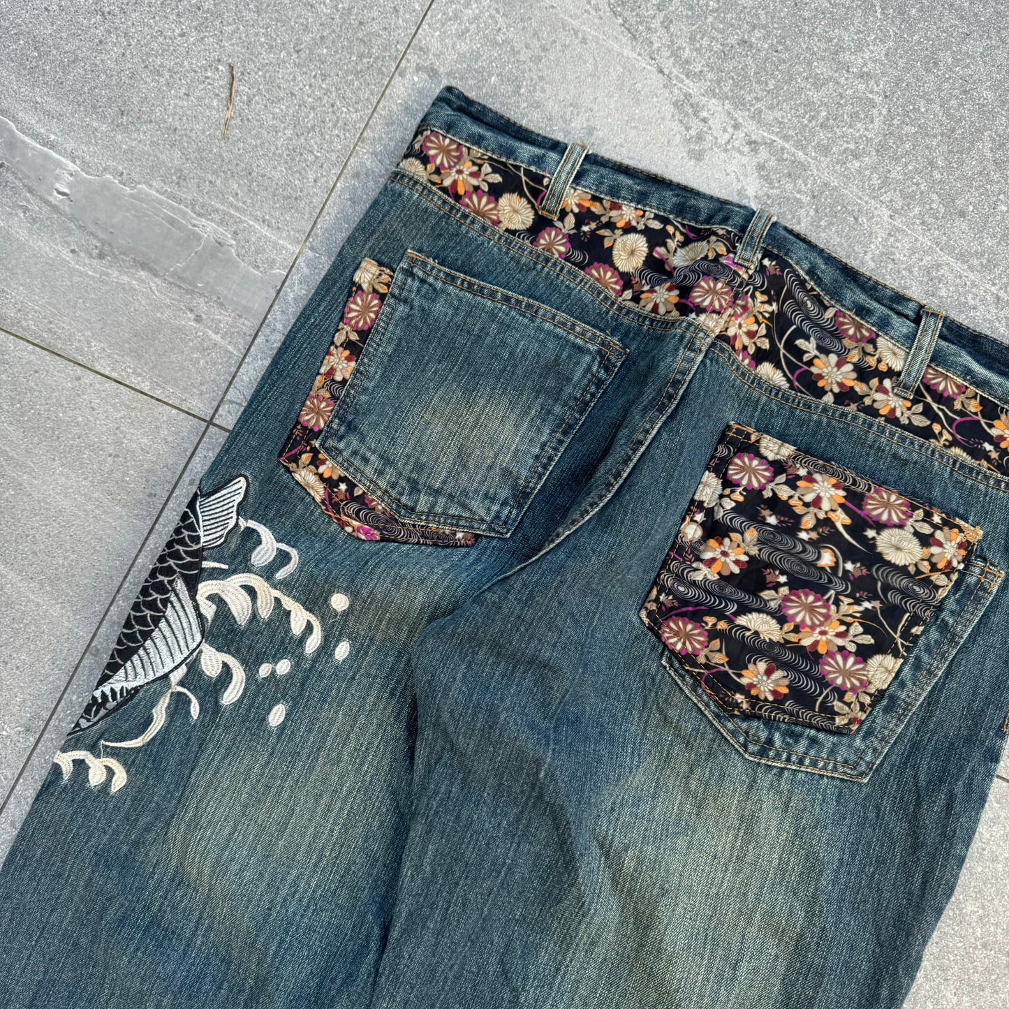 handcrafted dominate koi jeans - 40x34”