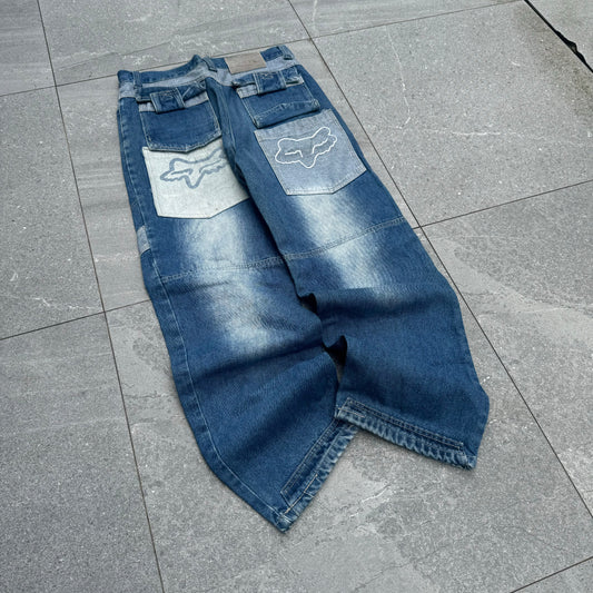 panelled fox jeans - 33x29”