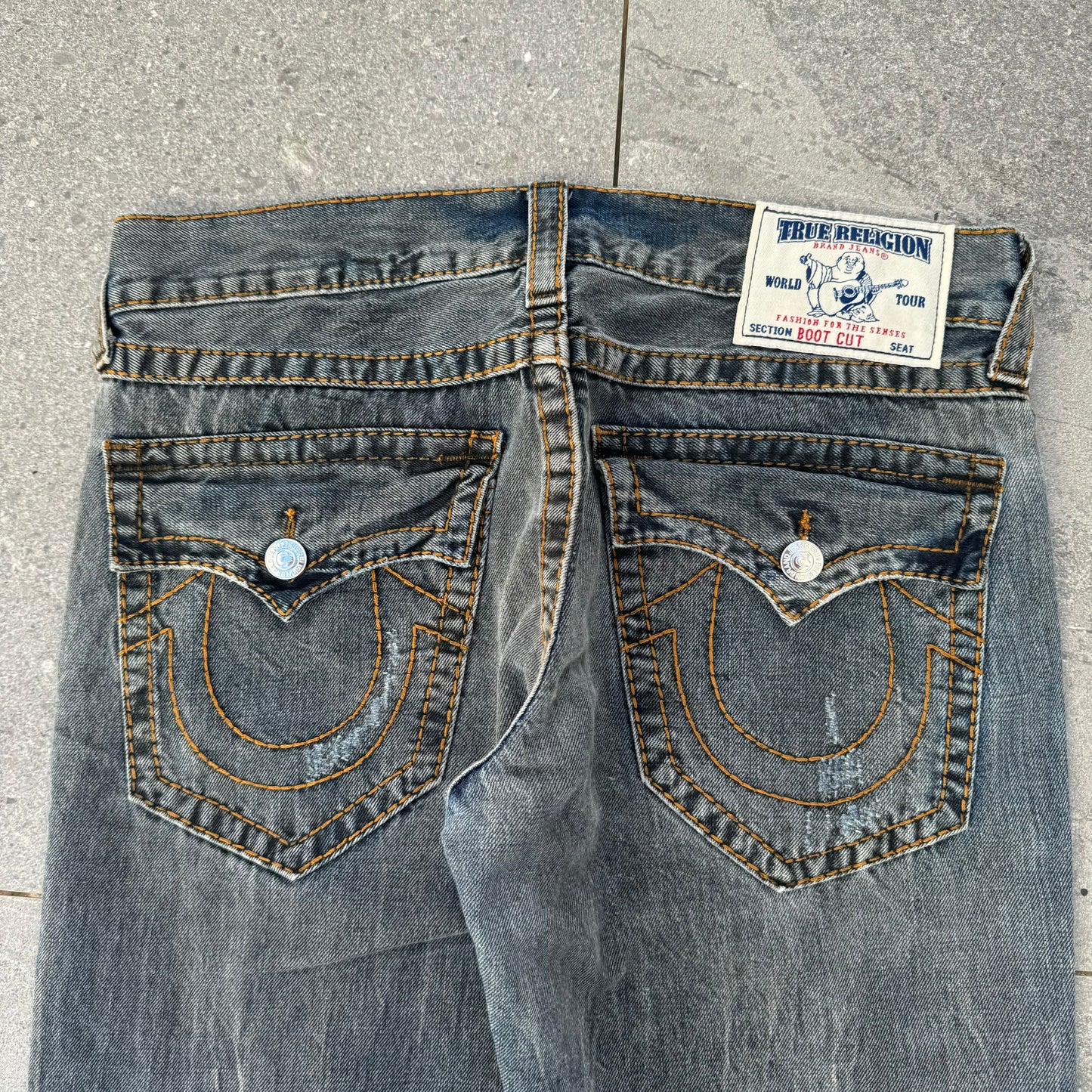 grail trueys blue/black wash FUCK THESE R EPIC 36x33”