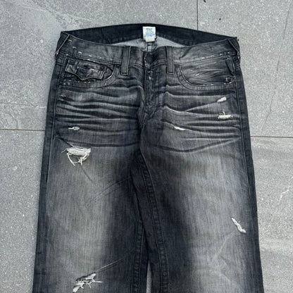 the fattest most beautiful pair of black trueys - 40x34” - (12” leg opening)