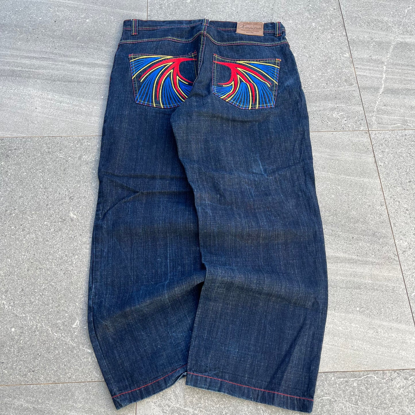 xstyle embroidered bamboo jeans - 38x32”