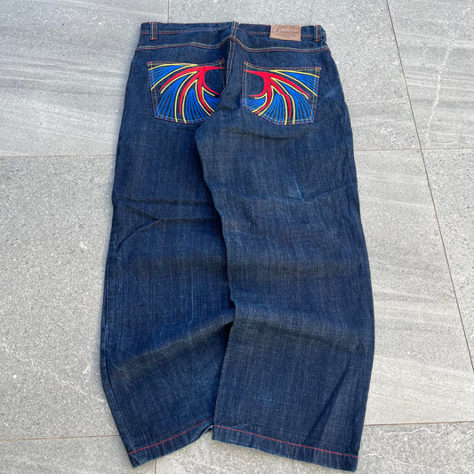 xstyle embroidered bamboo jeans - 38x32”