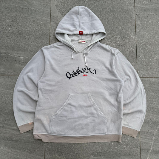 tan quiksilver embroidered hoodie - M