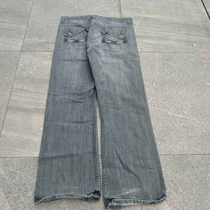 route66 grey fader bootcuts - 38x32”