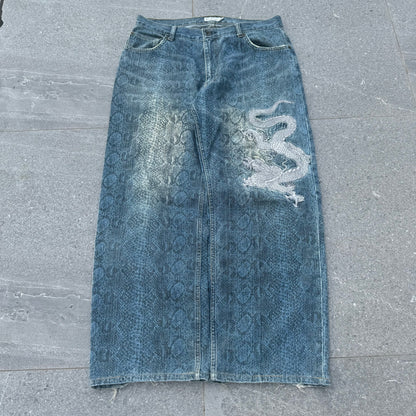 GRAIL snakeskin karakuri jeans - 35x29”