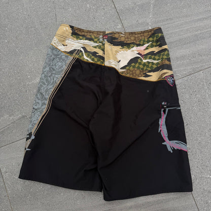 grail quiksilver camo split waist shorts - 31”
