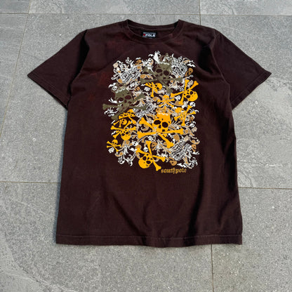 grail southpole brown crossbone tee - L