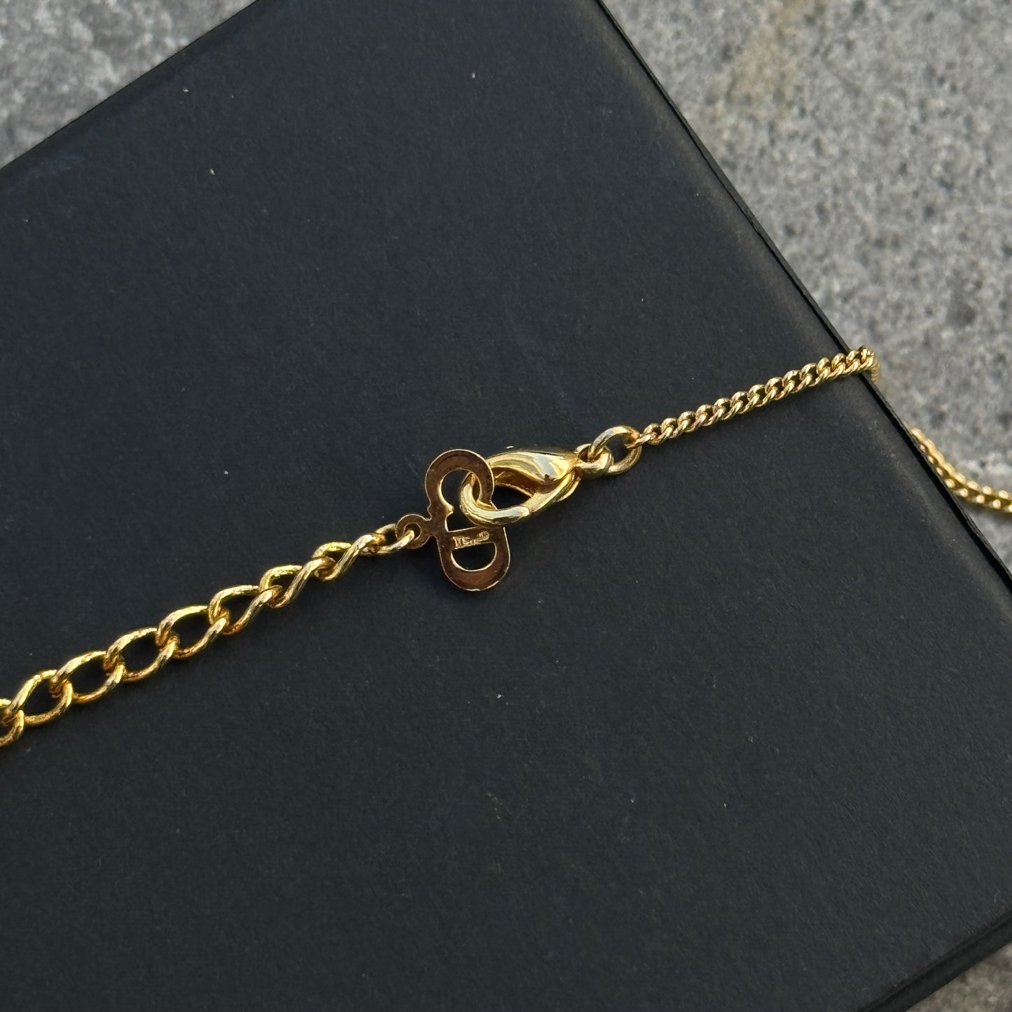 gold plated dior shell necklace