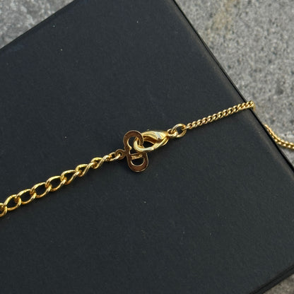 gold plated dior shell necklace