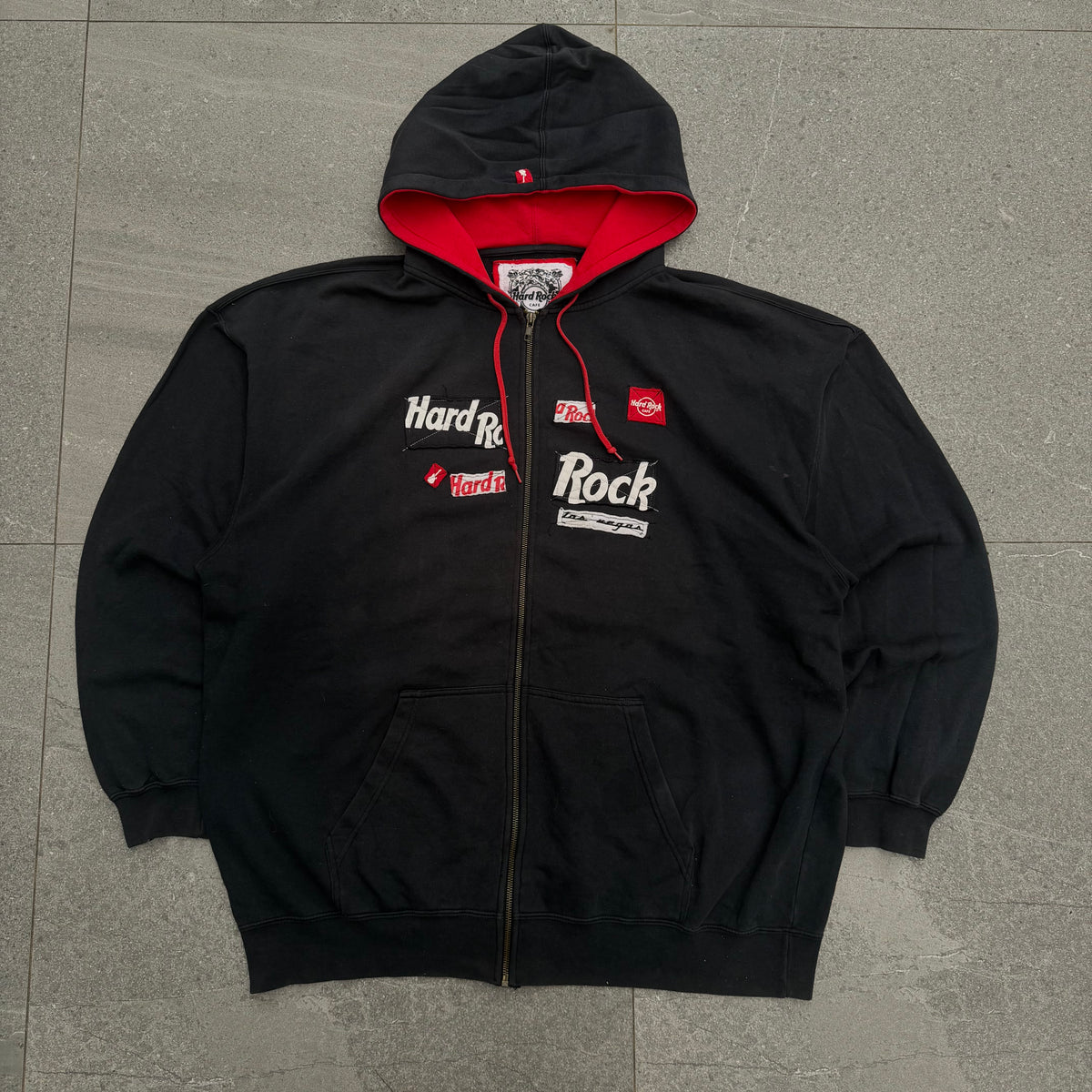 hard rock patchwork zip - XL