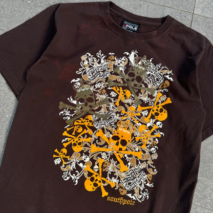 grail southpole brown crossbone tee - L