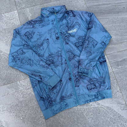 ecko aop packable hoodie windbreaker - L