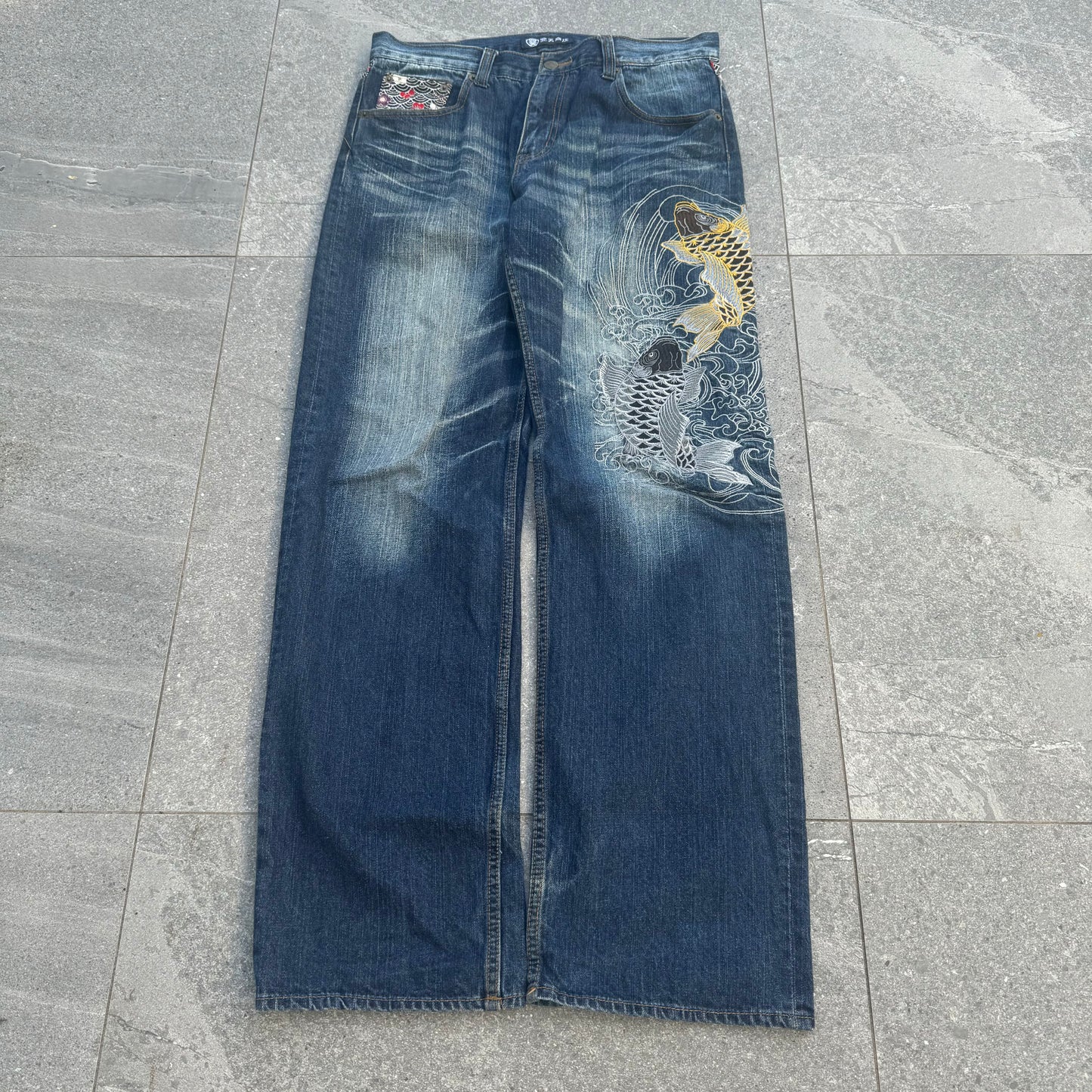 japanese koi jeans - 33x33”