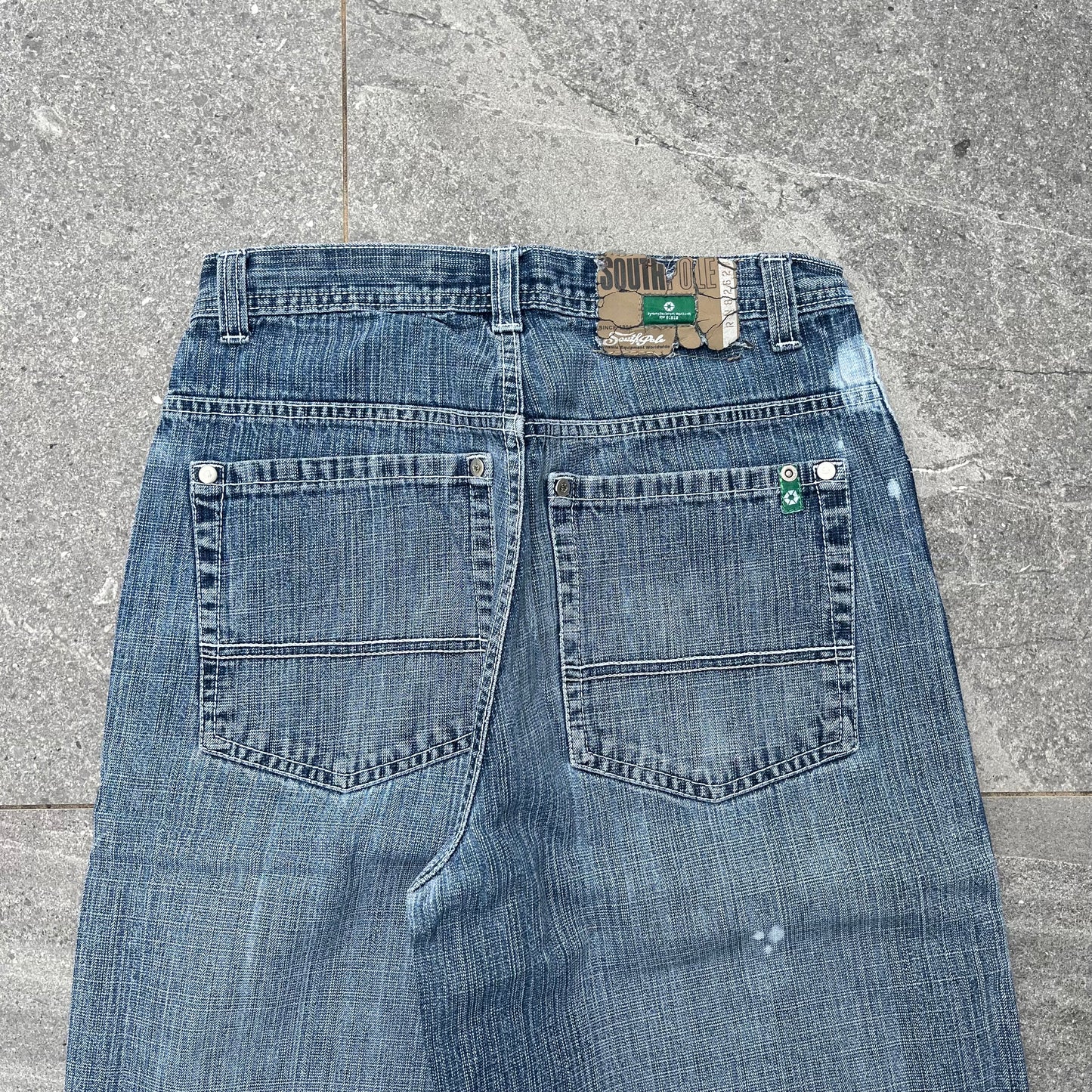 rare southpole green tab jorts - 28x13”